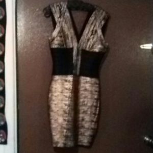 Gold and black bandege dress